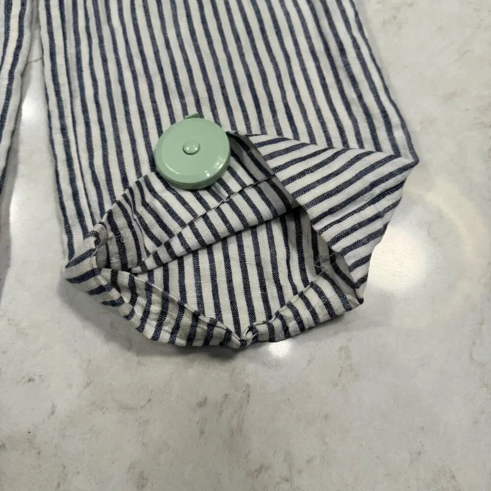 Chico’s Blue & White Striped 100% Linen Coastal Pants Chico's Size 0 Beach - Picture 16 of 16